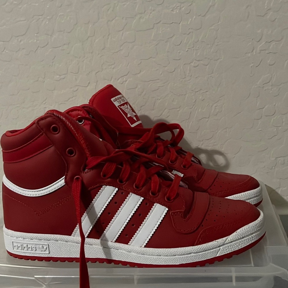 Adidas Top Ten Hi Red shoes. Brand new